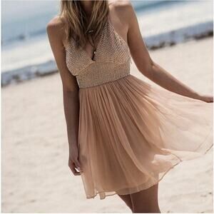 Free People Like A Diamond Beaded Mini Dress, Size 4
